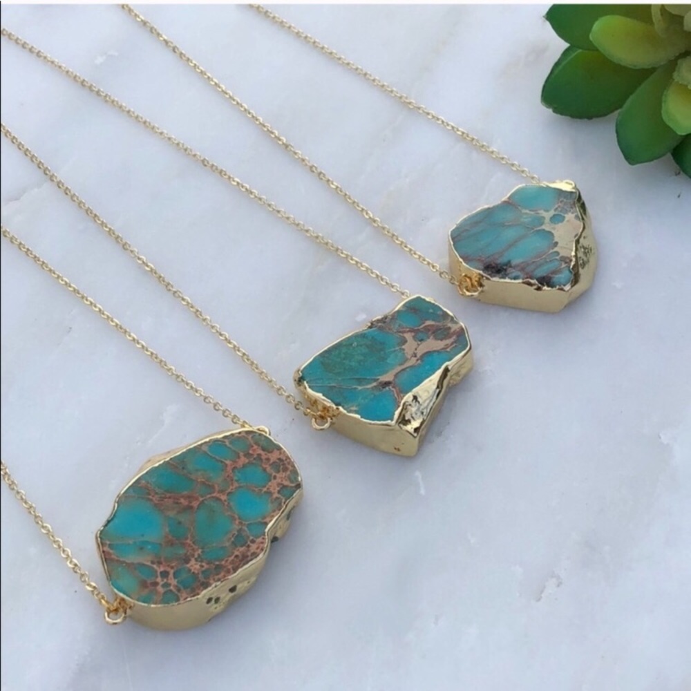 ❗️LAST❗️Raw Jasper 18k Gold Pendant - Picture 3 of 4